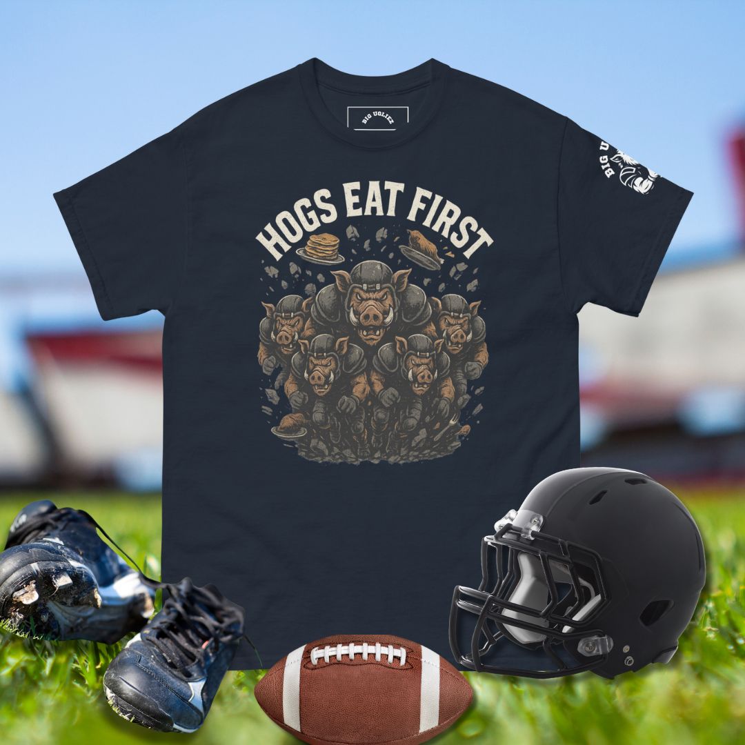 Hogs Eat First O-Line Tee