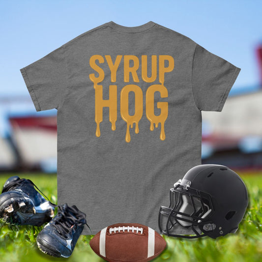 Big Ugliez Syrup Hog tee celebrating offensive line pancake culture