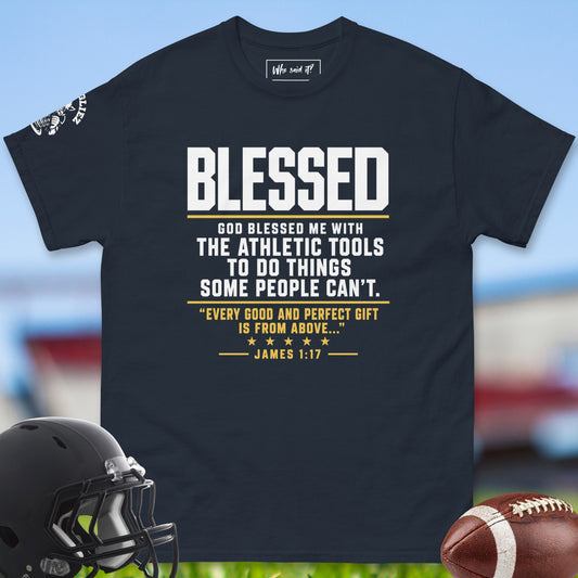 Blessed_T-shirt_for_Offensive_Lineman_in_Navy
