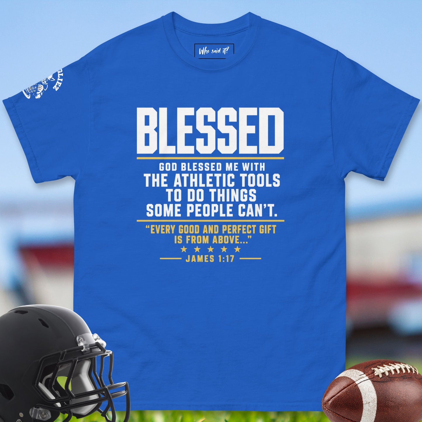 Blessed_T-shirt_for_Offensive_Lineman_in_Royal