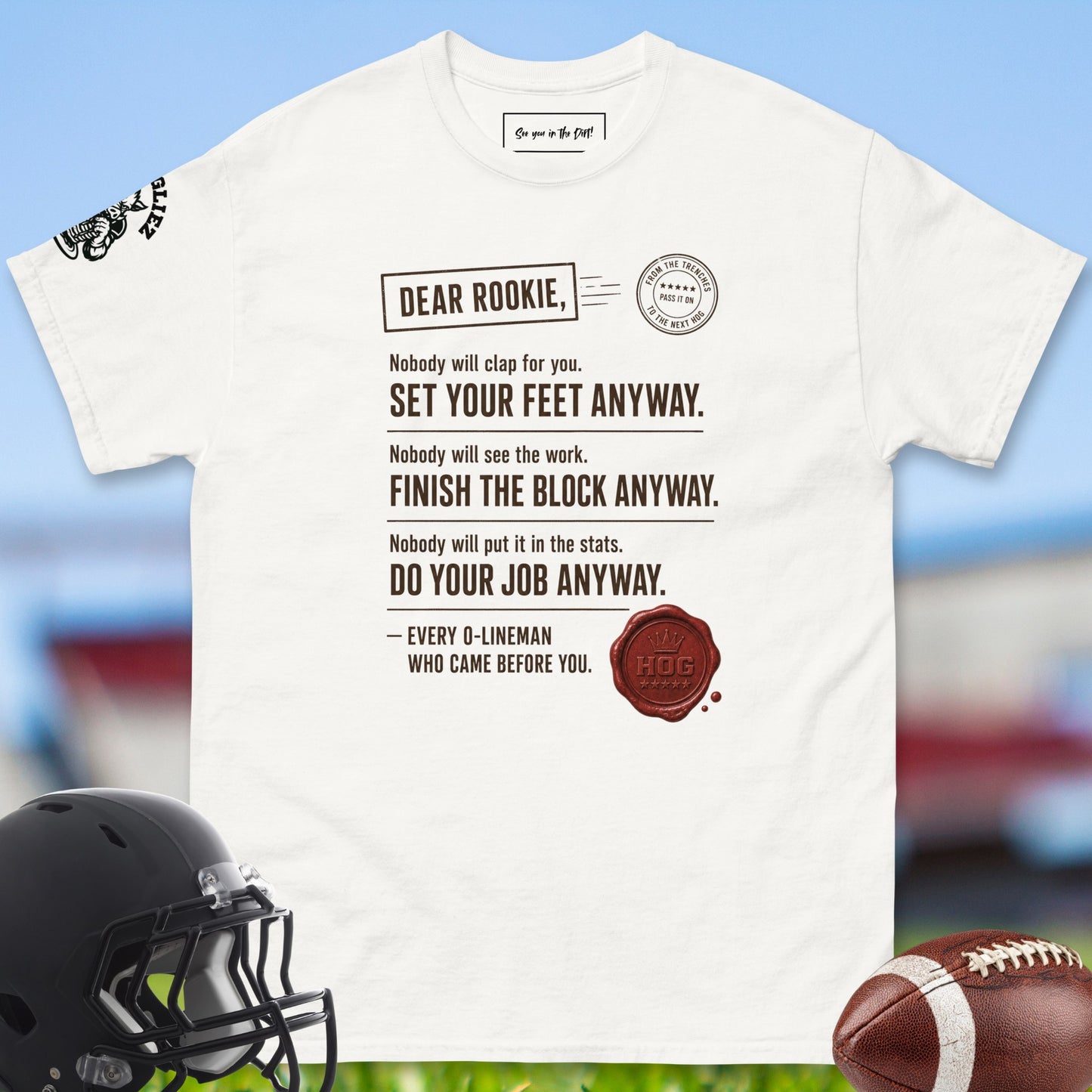 Dear_Rookie_T-shirt_for_Offensive_Lineman_in_White