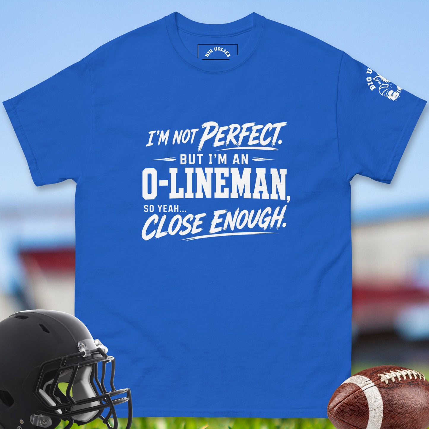 I_Block_Therefore_I_Am_T-shirt_for_Offensive_Lineman_in_Royal