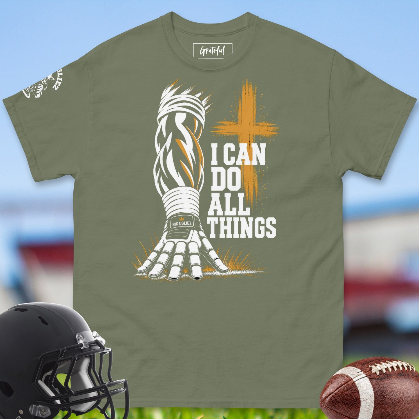 I_Can_Do_All_Things_T-shirt_for_Lineman_in_Military_Green