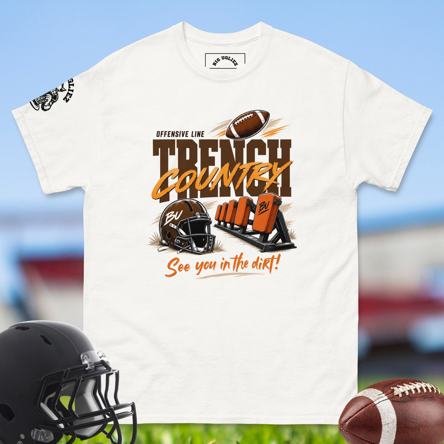 OffensiveLineTrenchCountryT-shirtforOffensiveLinemaninWhite