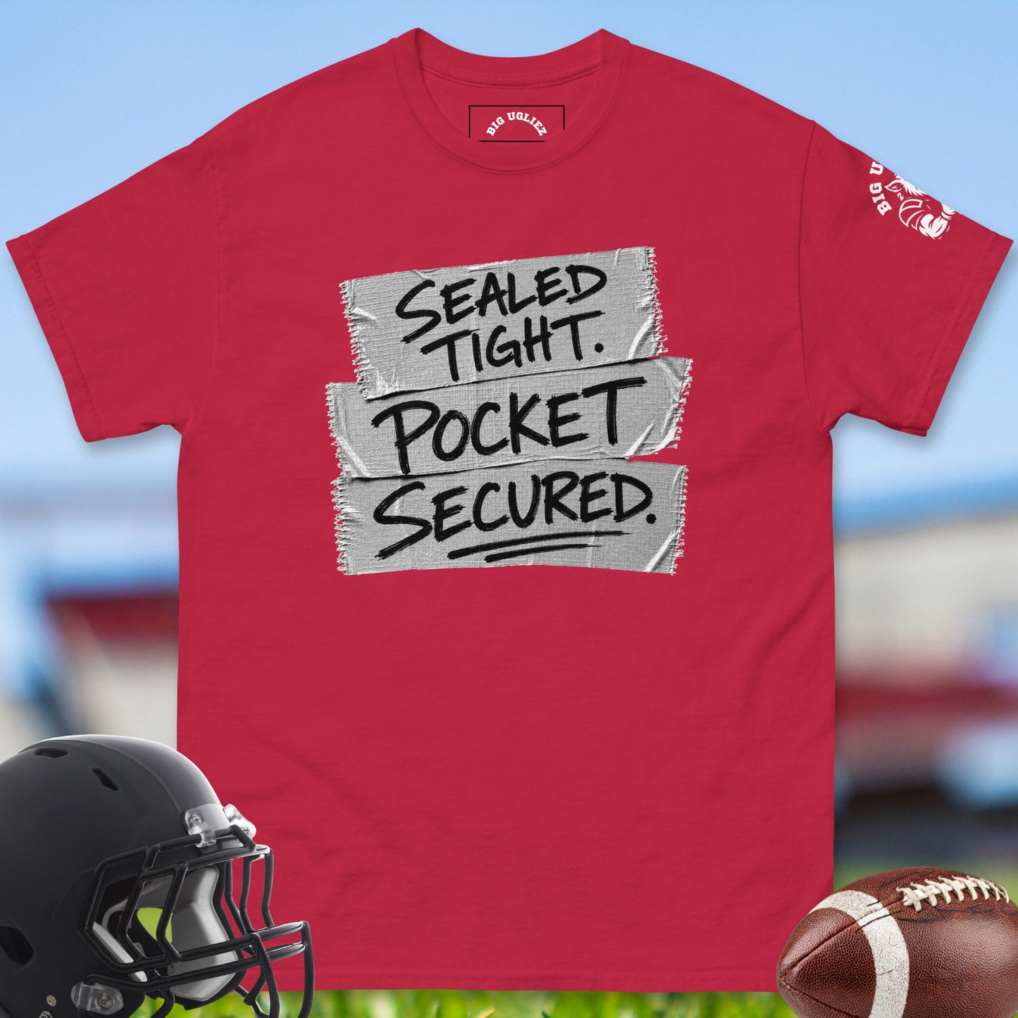 Sealed_Tight_Pocket_Secured_T-shirt_for_Offensive_Lineman_in_Cardinal