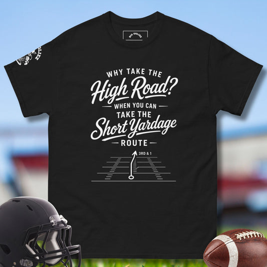 Short Yardage Route T-shirt for Offensive Linemen in Black