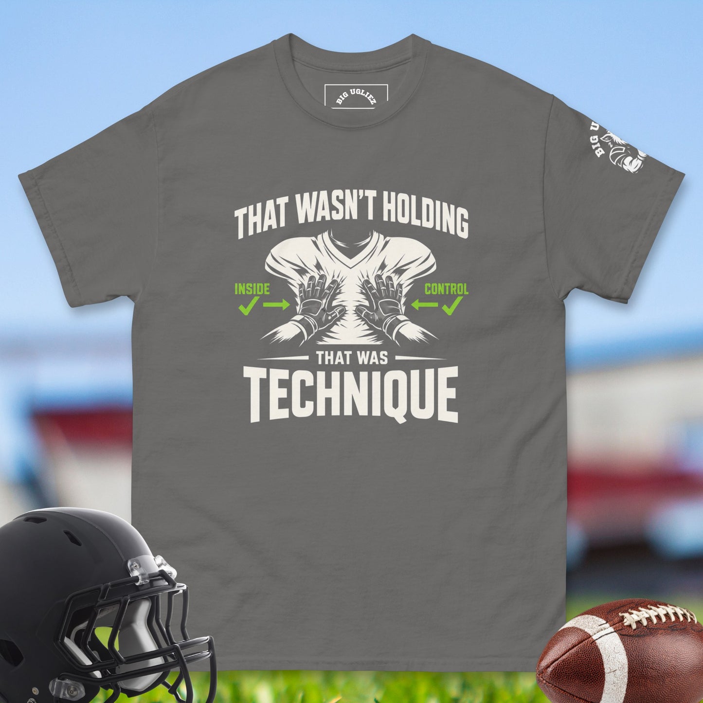 That_Wasn_t_Holding_That_Was_Technique_T-shirt_for_Offensive_Lineman_in_Charcoal