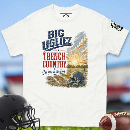 Trench_Country_T-shirt_for_Offensive_Lineman_in_White