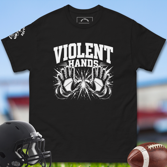 Violent_Hands_T-shirt_for_Offensive_Lineman_in_Charcoal