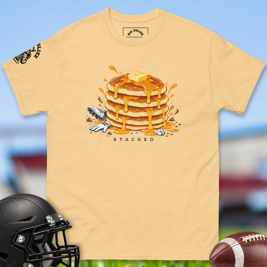 Stacked offensive lineman t-shirt in Yellow Haze by Big Ugliez