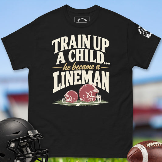 Train Up A Child offensive lineman t-shirt in Black by Big Ugliez