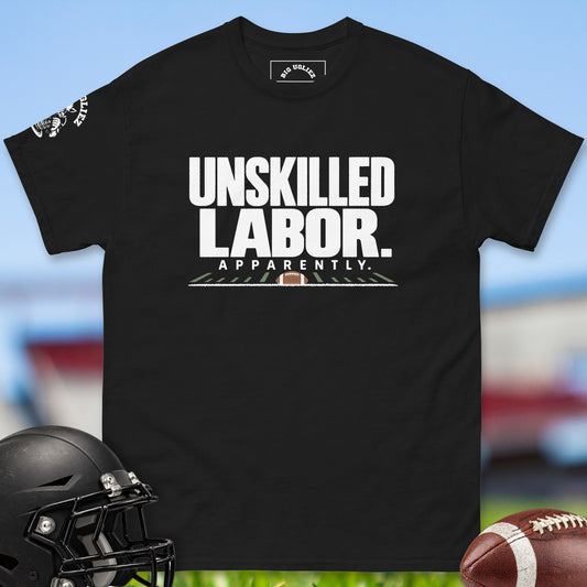 Unskilled Labor offensive lineman t-shirt in Black by Big Ugliez