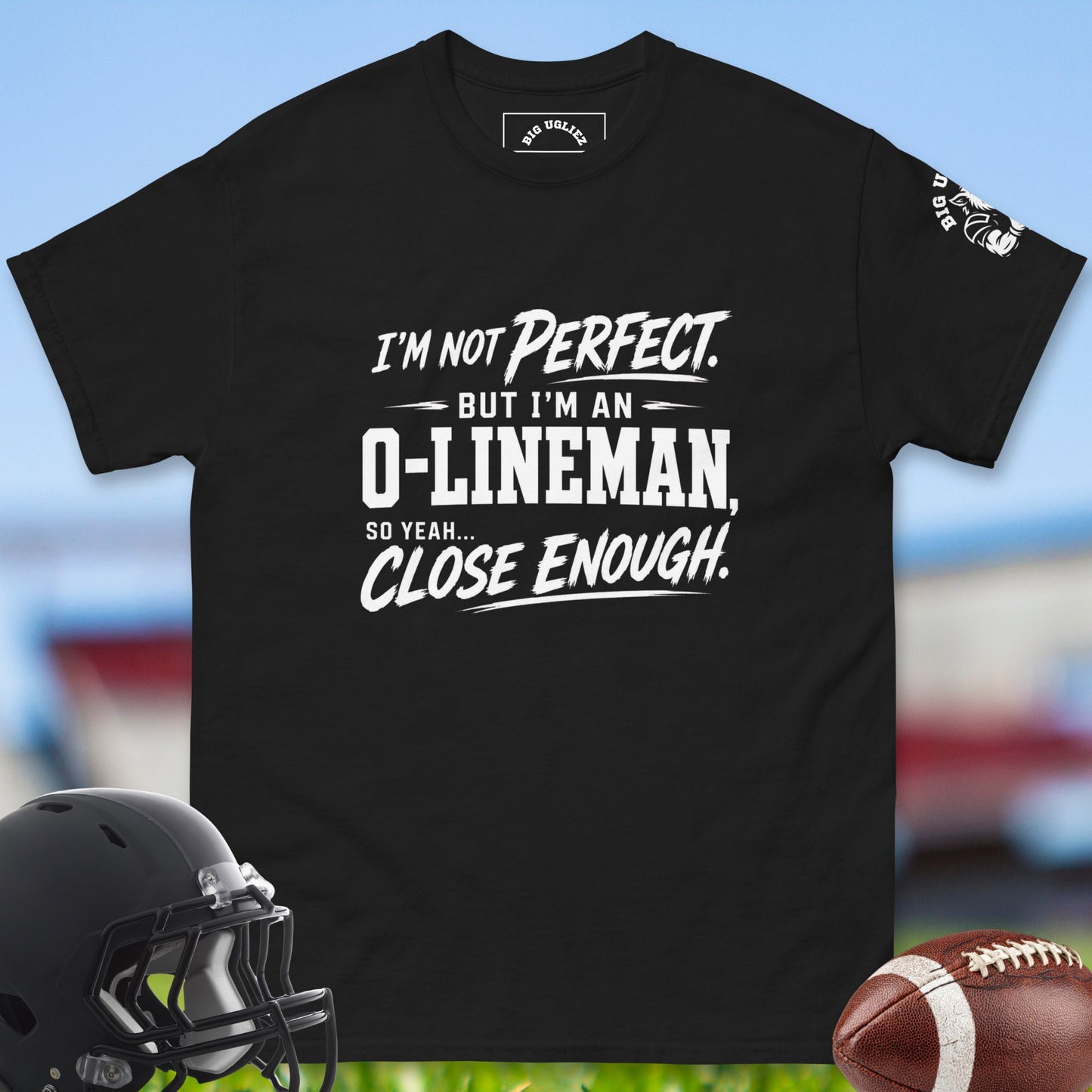 Almost Perfect O-Lineman_T-shirt_for_Offensive_Lineman_in_Black