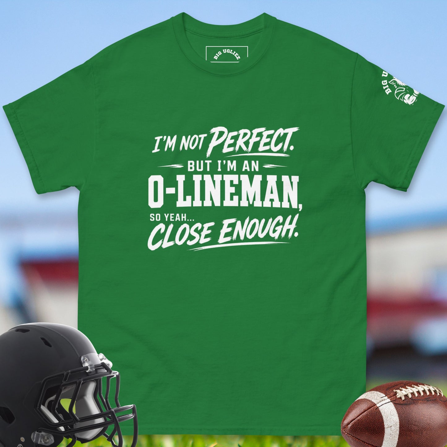 Almost Perfect O-Lineman_T-shirt_for_Offensive_Lineman_in_forrest green