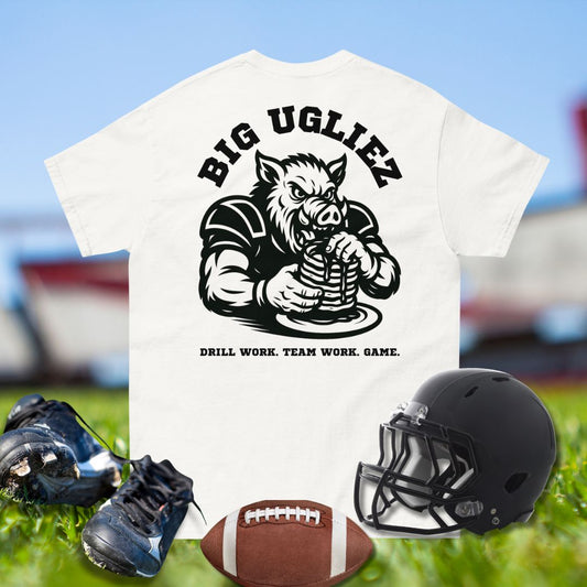 Big Ugliez hog logo offensive linemen football t-shirt