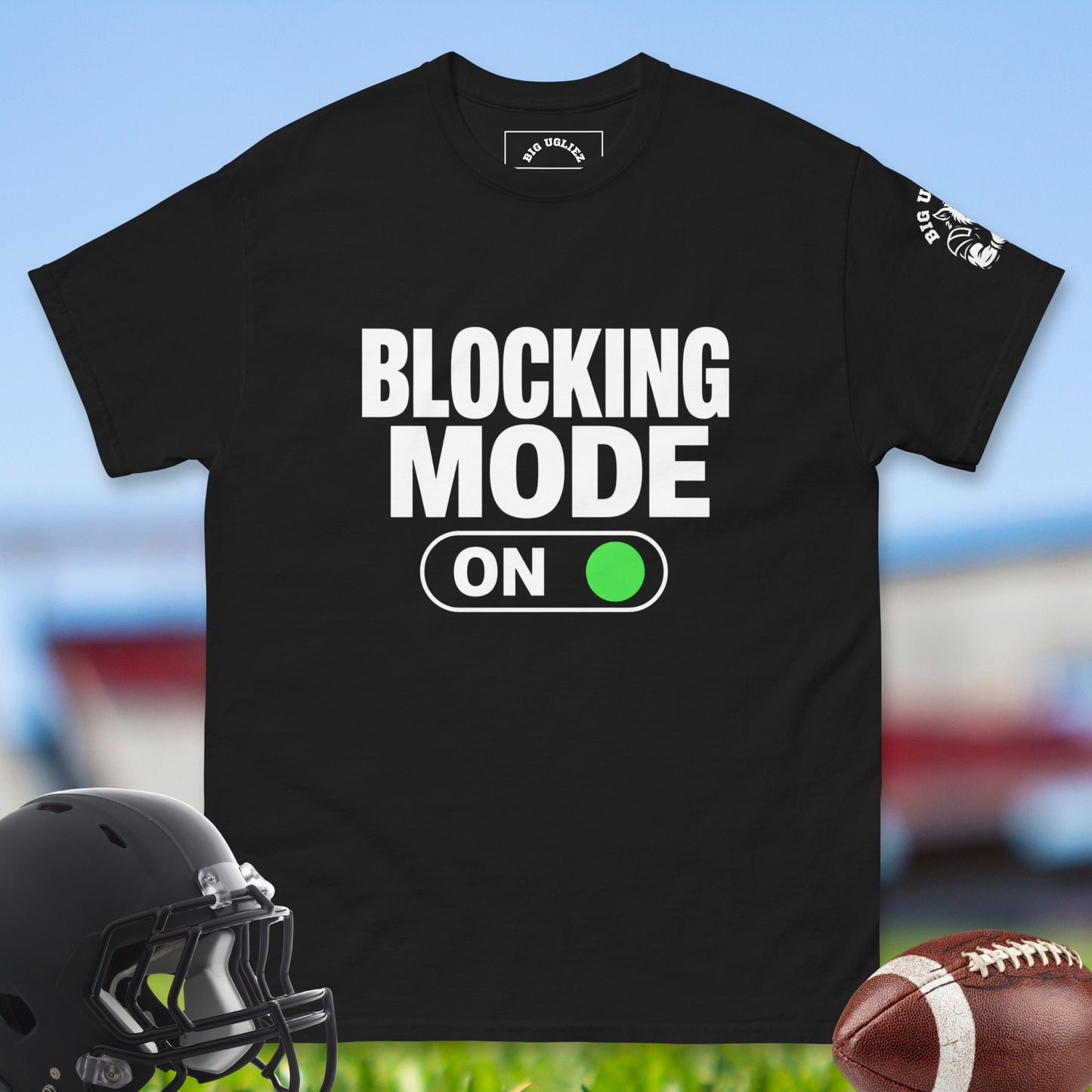 Blocking_Mode_On_T-shirt_for_Offensive_Lineman_in_Black_