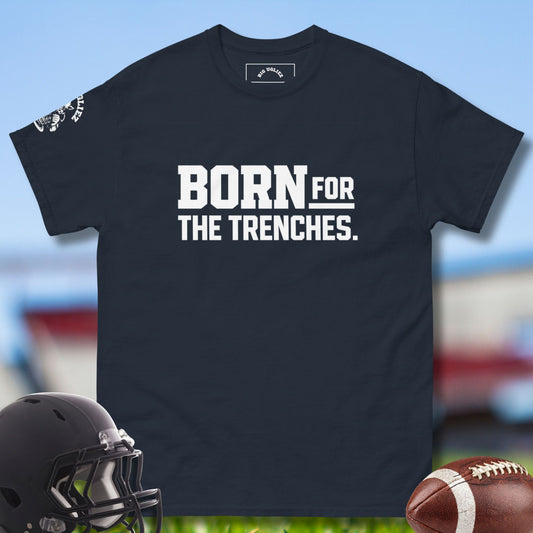 Born for the trenches Tee by Big Ugliez in navy blue