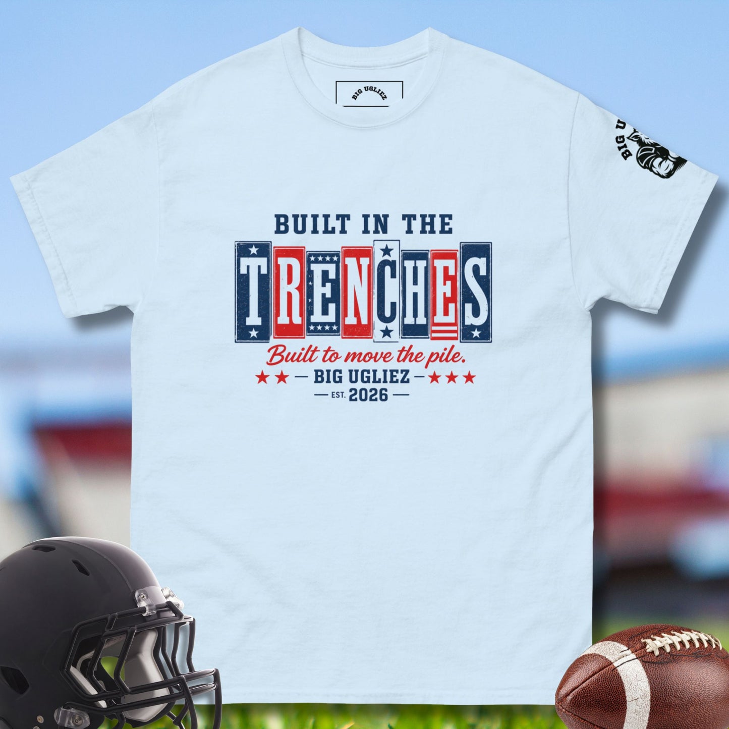 Built in the Trenches Tee in blue