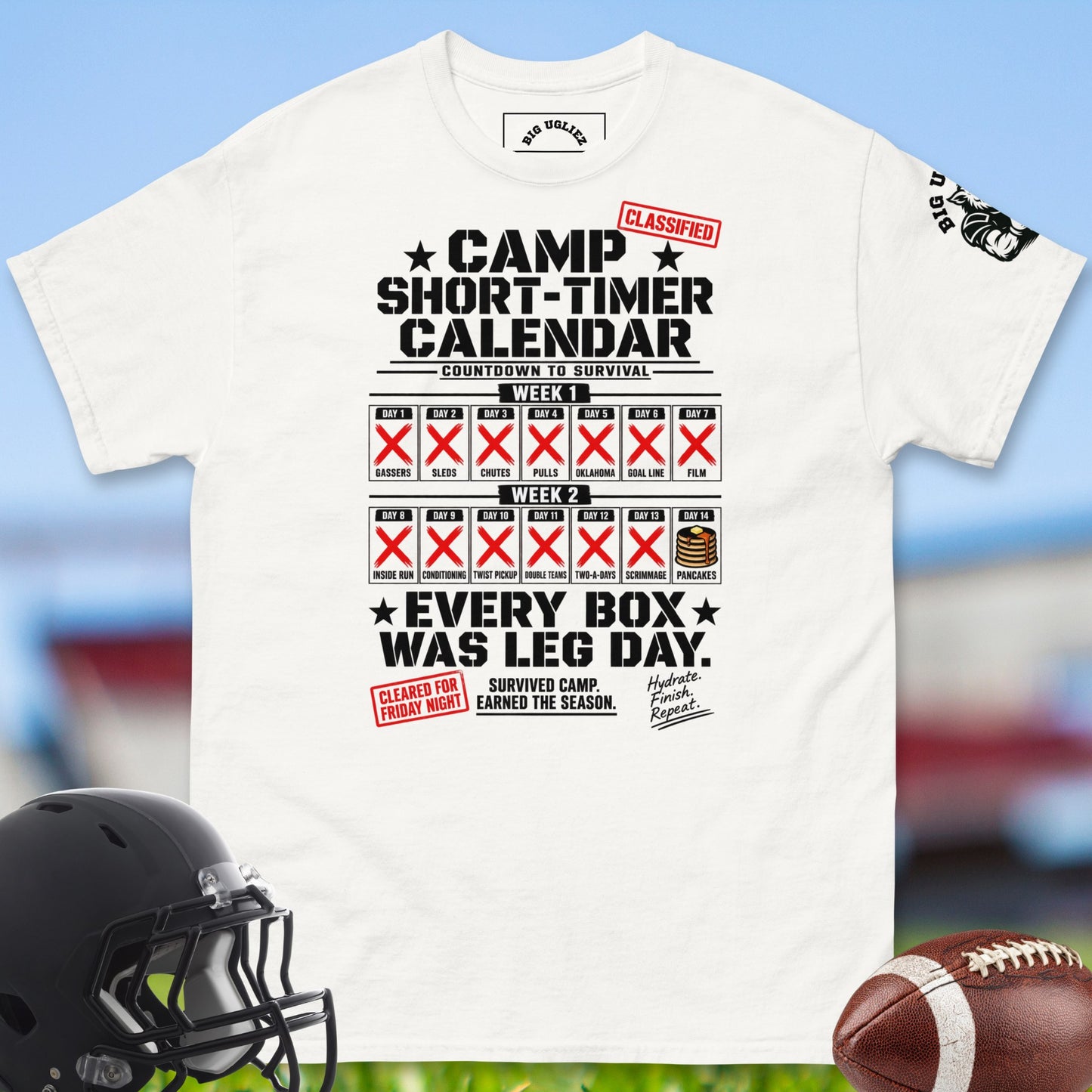 Camp_Short-Timer_Calendar_T-shirt_for_Offensive_Lineman_in_White