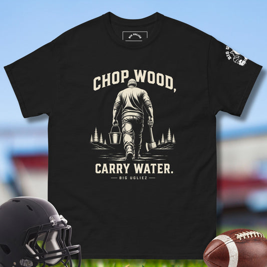 Chop Wood, Carry Water Oline Tee by Big Ugliez in black
