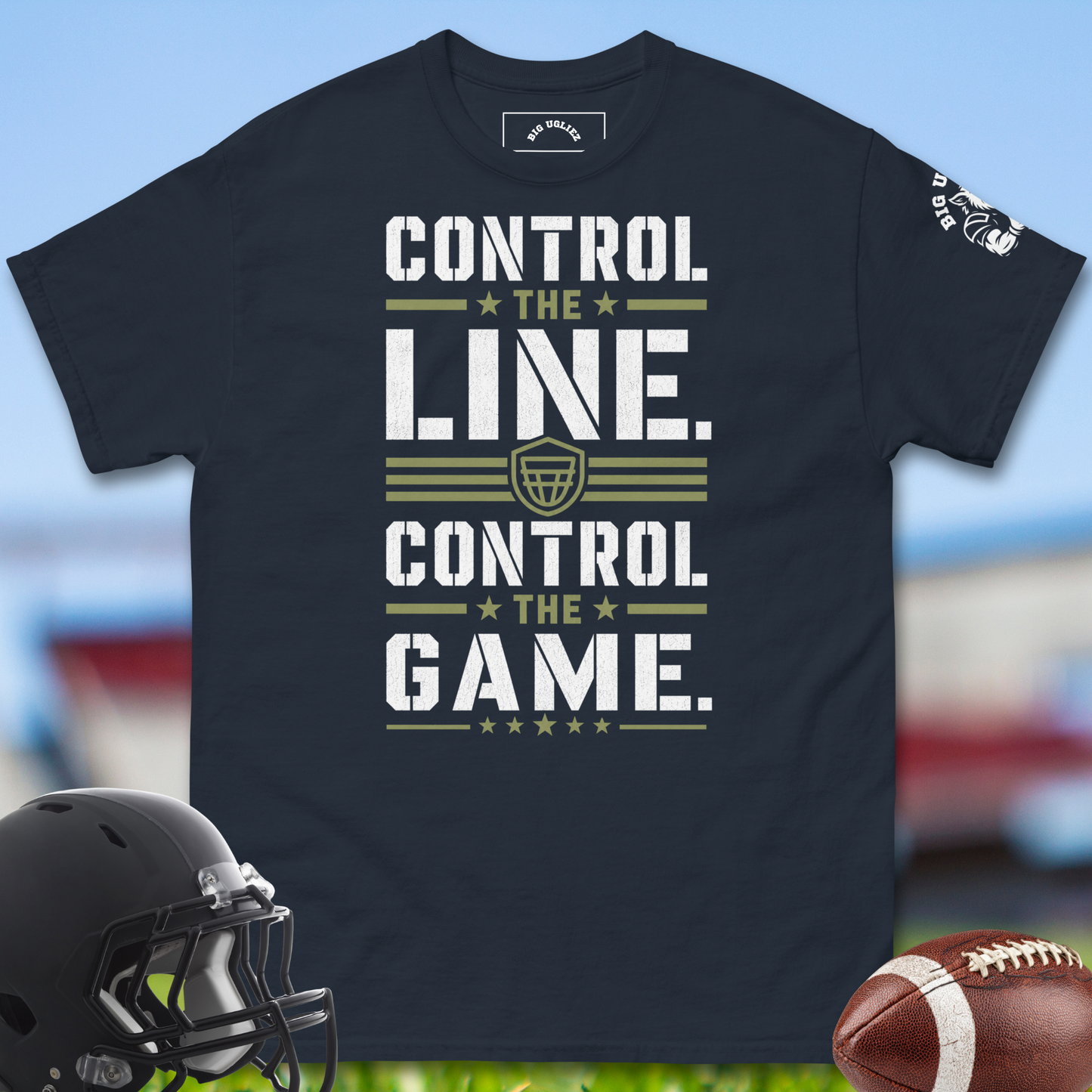 Control_The_Line_Control_The_Game_T-shirt_for_Offensive_Lineman_in_Navy