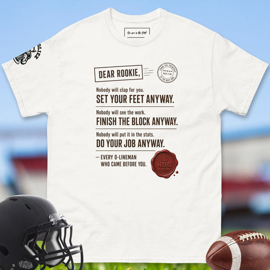 Dear_Rookie_T-shirt_for_Offensive_Lineman_in_White