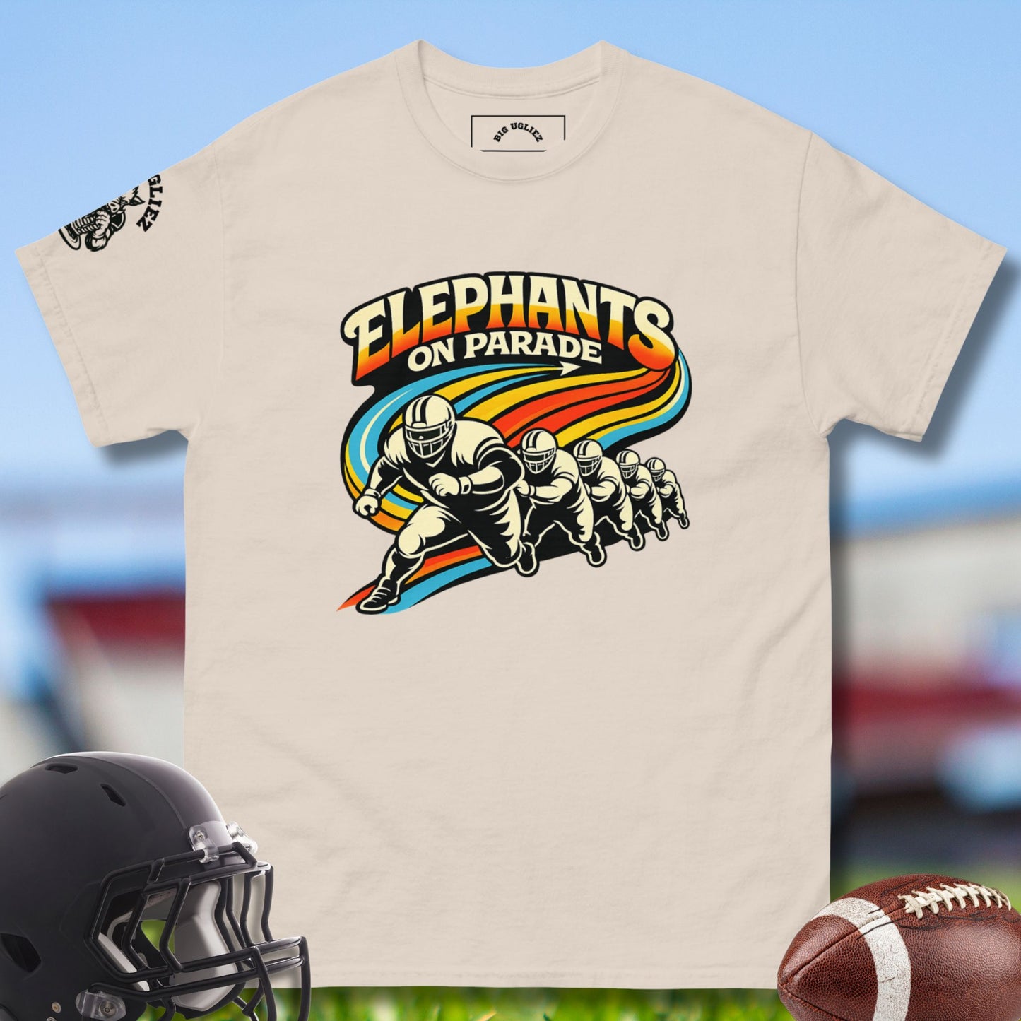 Elephants On Parade T-shirt for the Offensive Line in natural