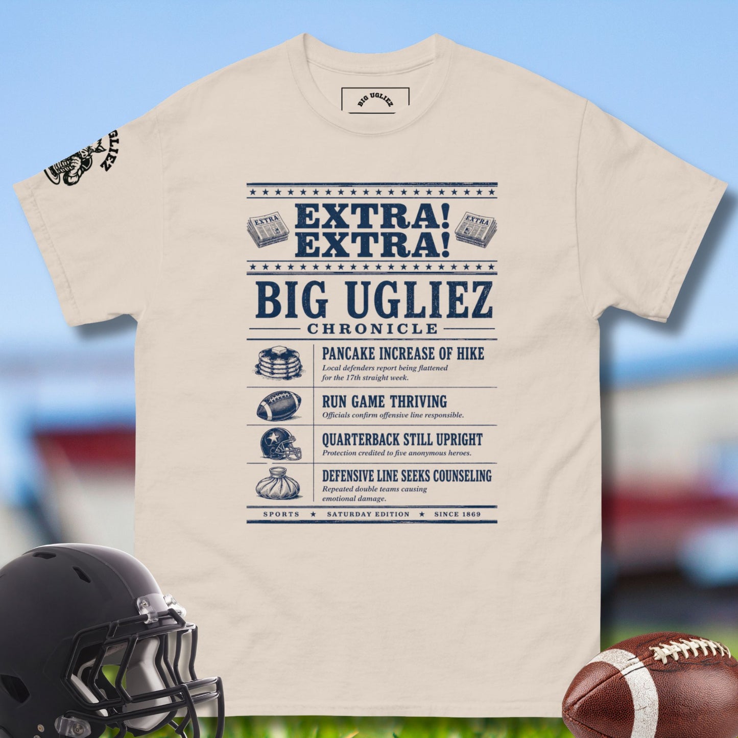 Extra Extra T-shirt for Offensive Linemen by Big Ugliez in natural