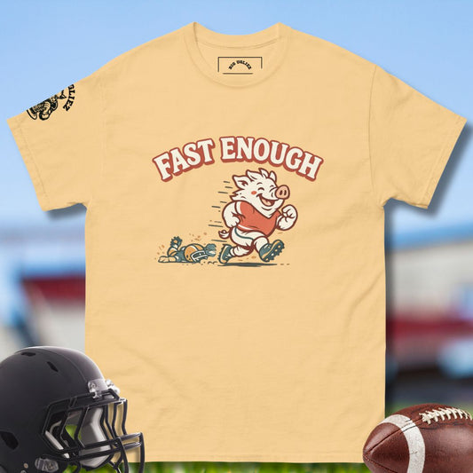 Fast Enough T-shirt for Football Offensive Linemen in blue