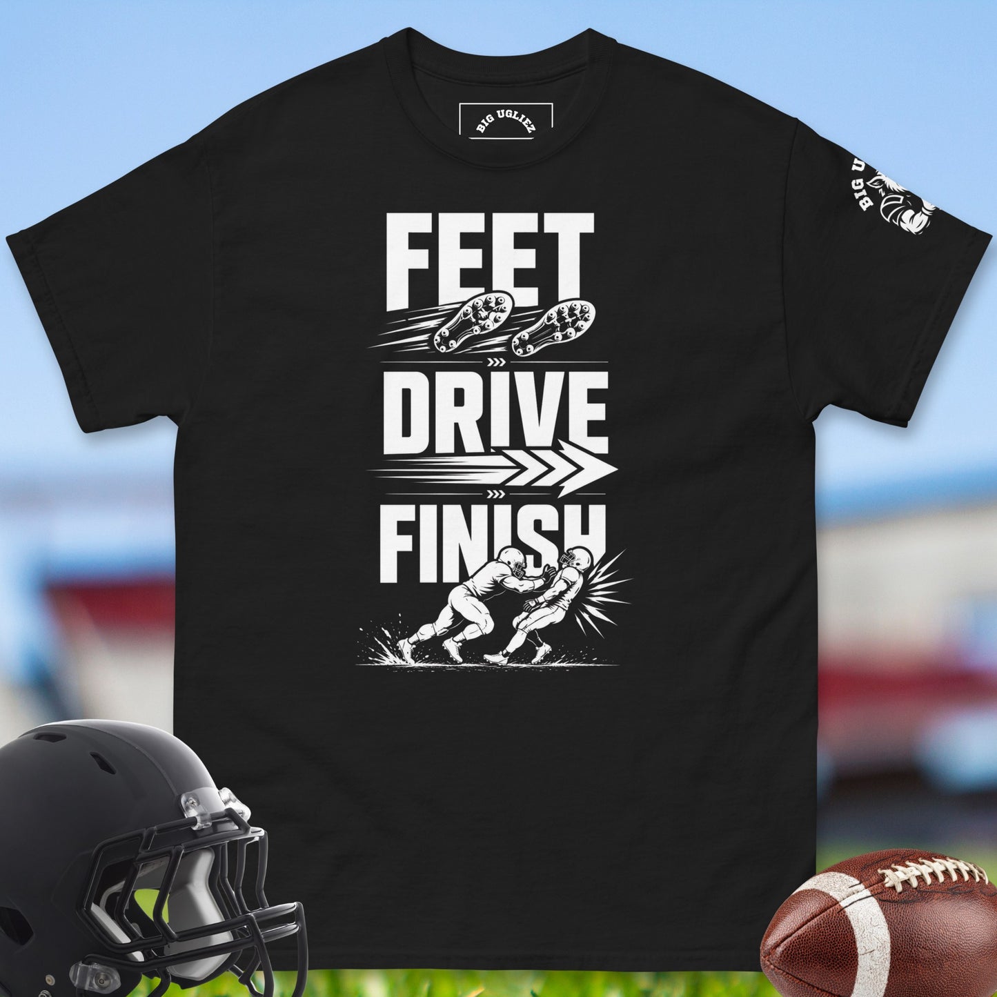 Feet_Drive_Finish_T-shirt_for_Offensive_Lineman_in_Black