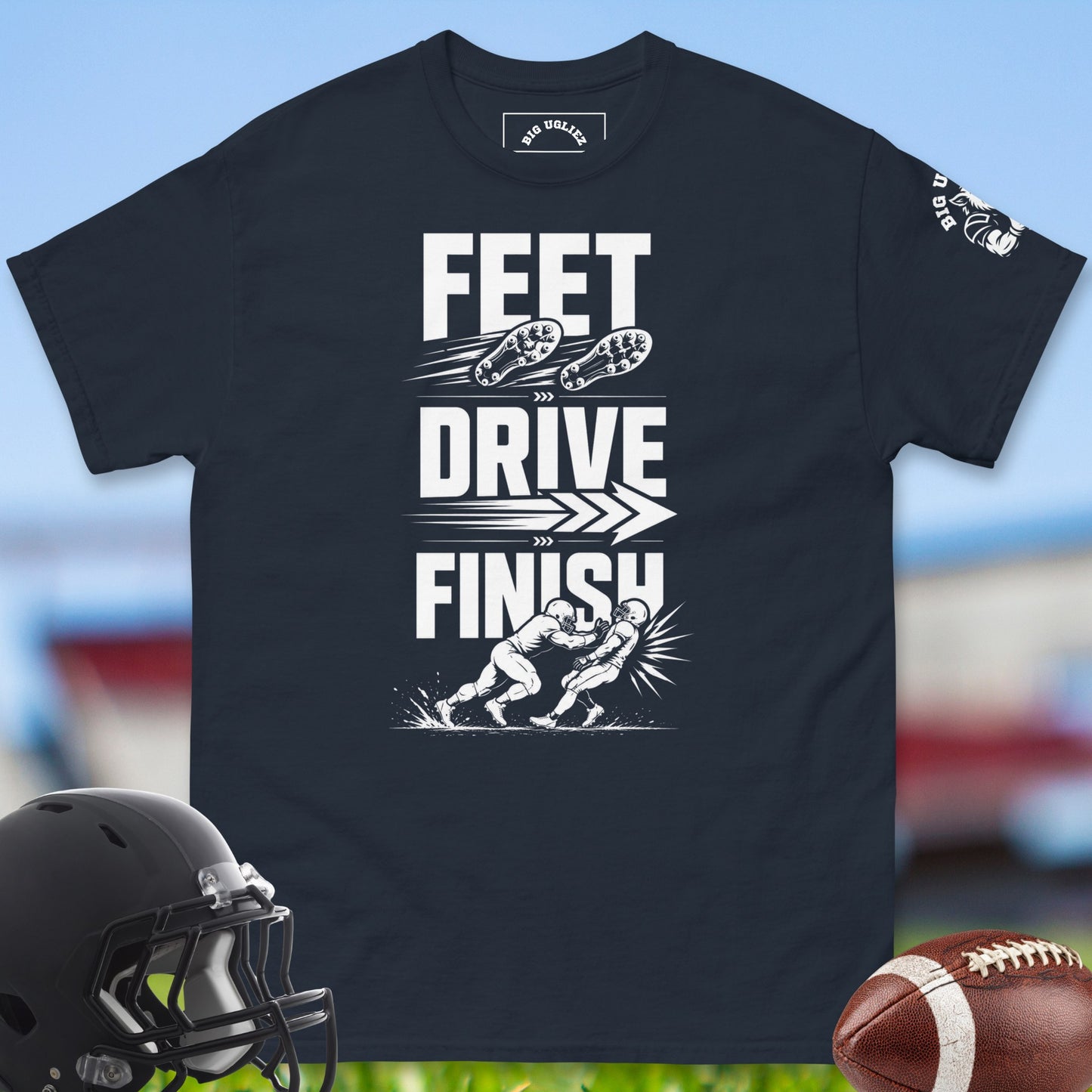 Feet_Drive_Finish_T-shirt_for_Offensive_Lineman_in_Navy