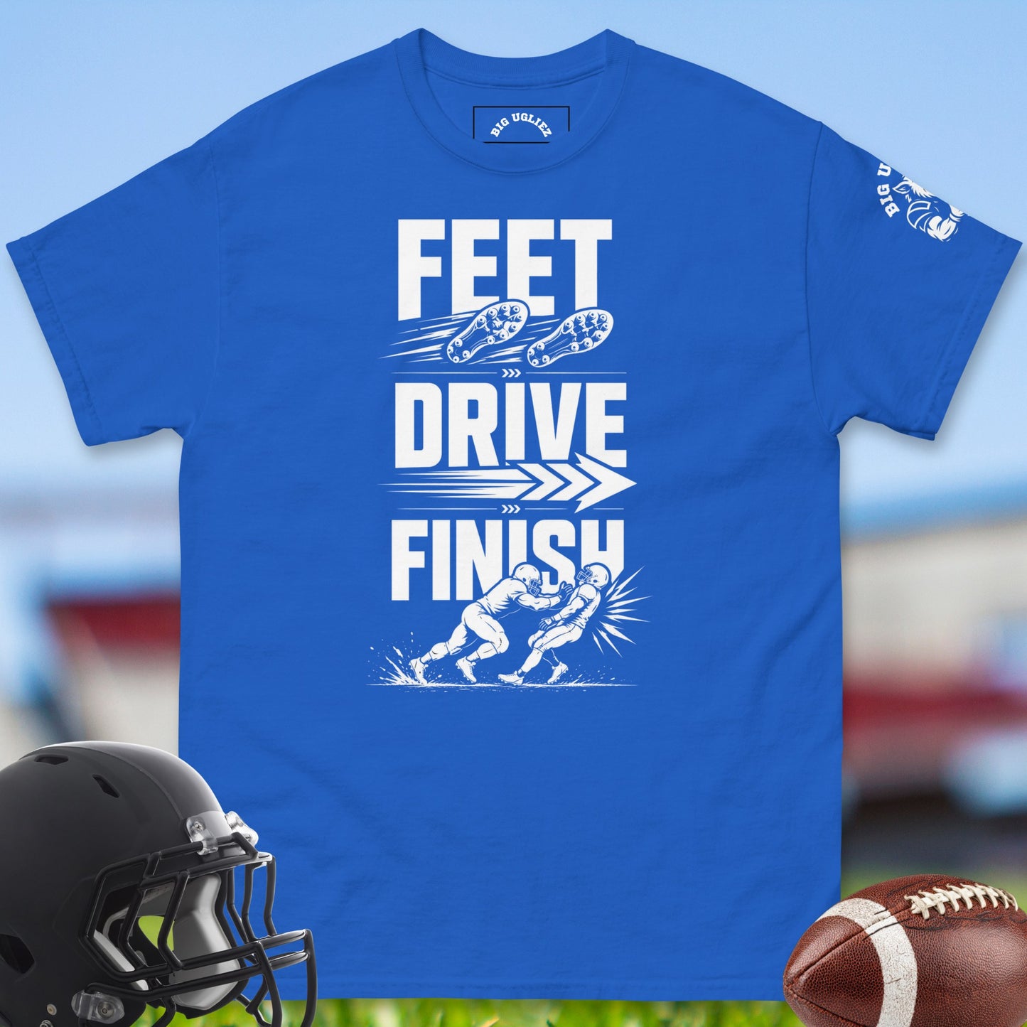 Feet_Drive_Finish_T-shirt_for_Offensive_Lineman_in_Royal