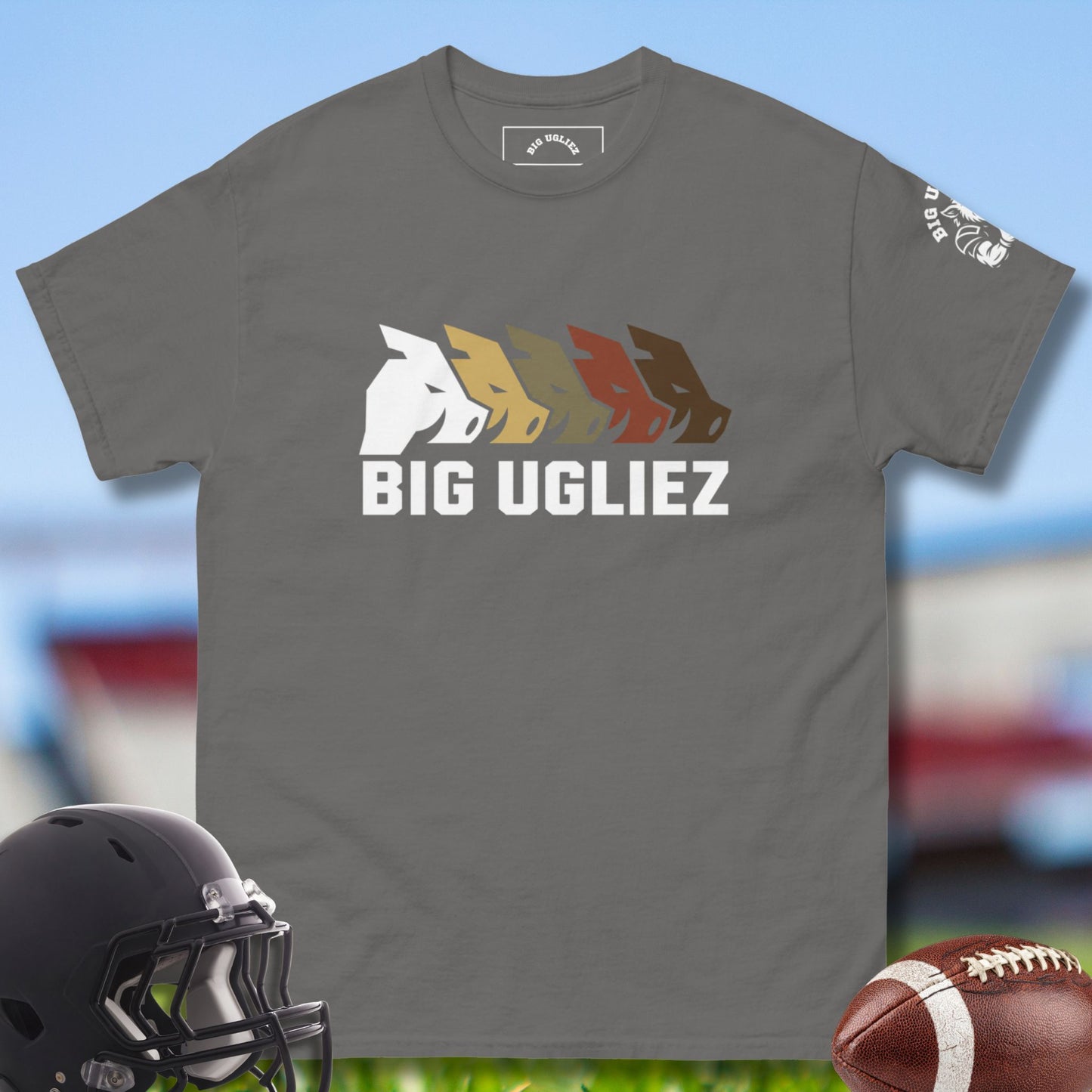 Five Across O-line Tshirt in charcoal