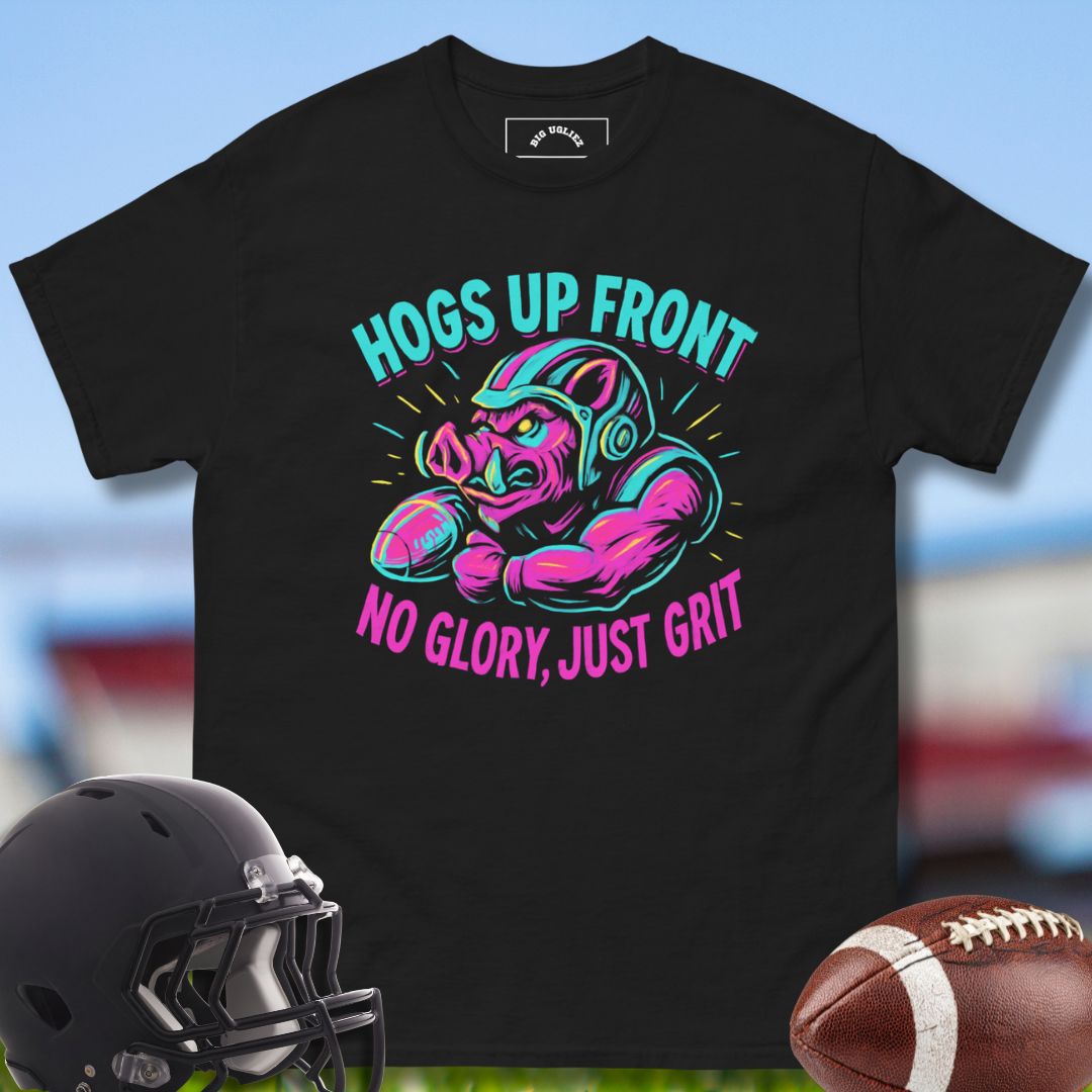 Football Offensive Lineman Tshirt with Hogs Upfront design by Big Ugliez
