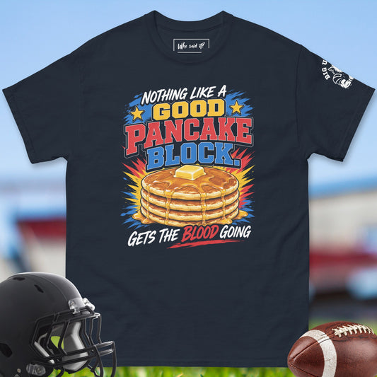 Good_Pancake_Block_T-shirt_for_Offensive_Lineman_in_Navy