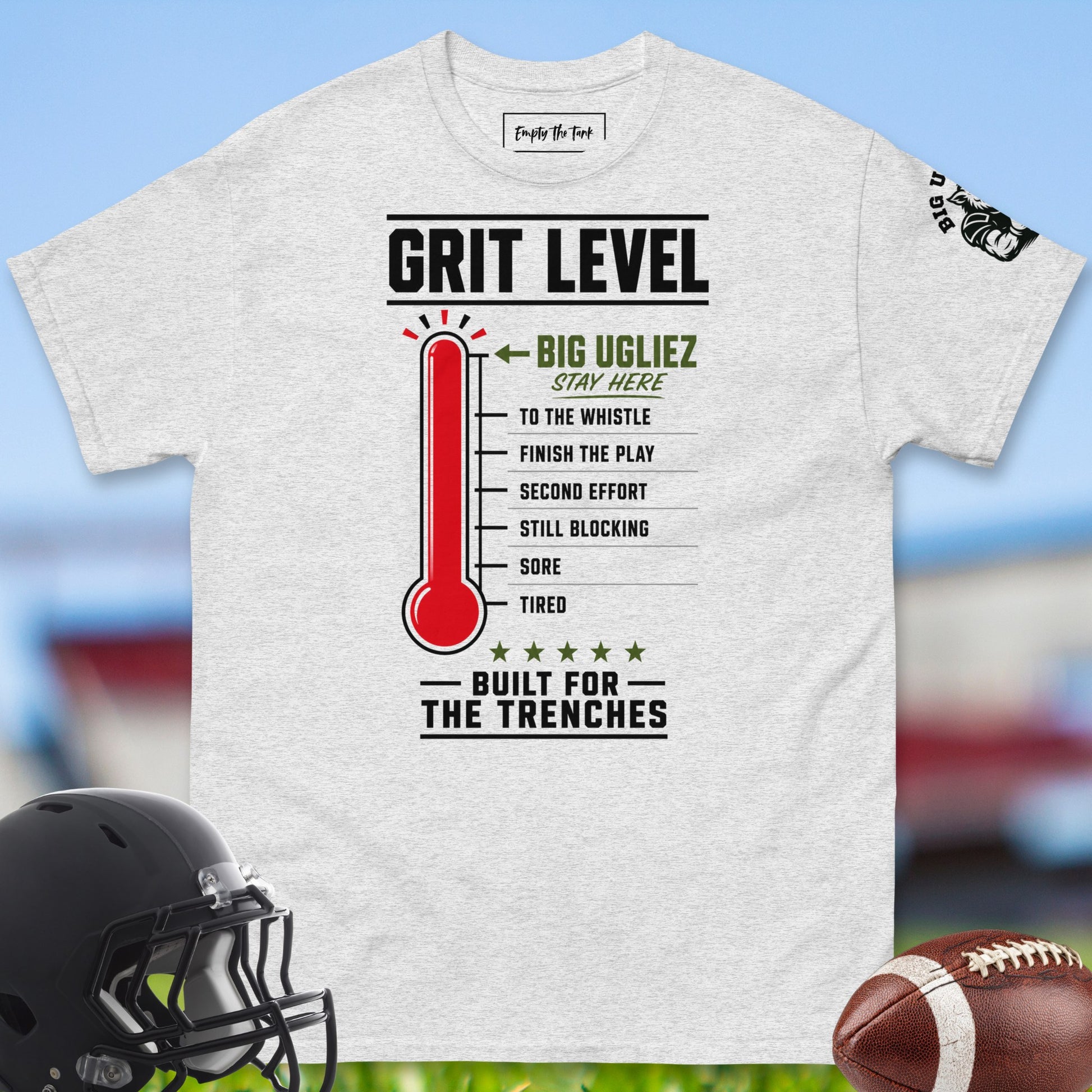 Grit_Level_T-shirt_for_Offensive_Lineman_in_Ash
