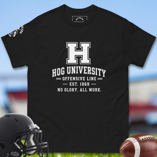 HogUniversityT-shirtforOffensiveLinemaninBlack