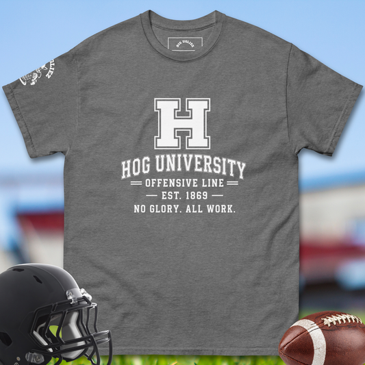 HogUniversityT-shirtforOffensiveLinemaninGraphiteHeather