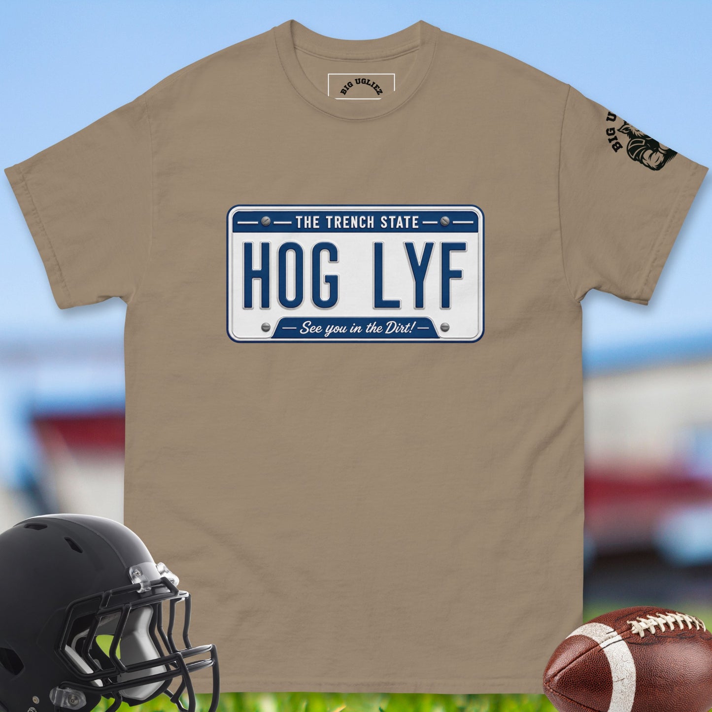Hog_Lyf_T-shirt_for_Offensive_Lineman_in_Brown_Savana