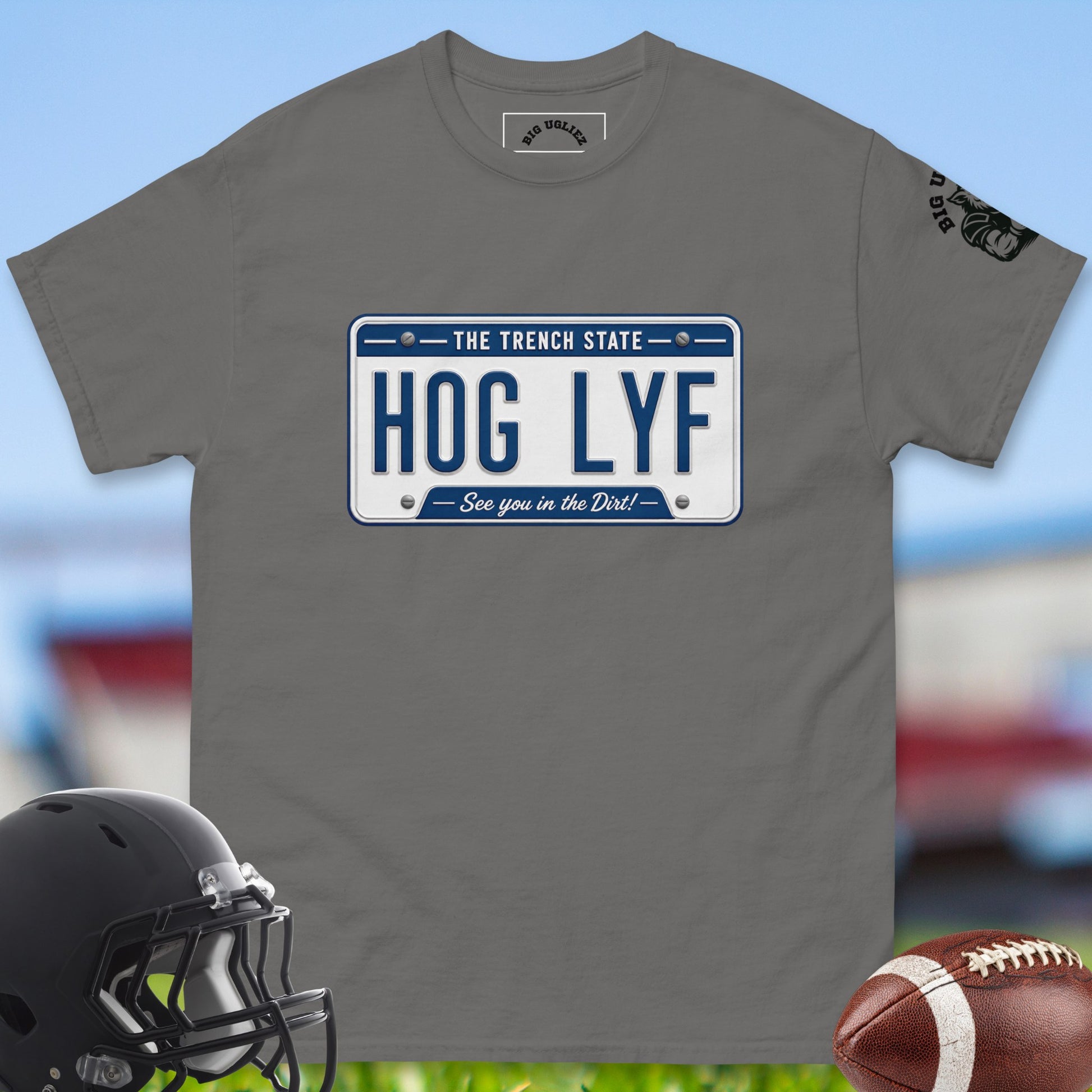 Hog_Lyf_T-shirt_for_Offensive_Lineman_in_Charcoal