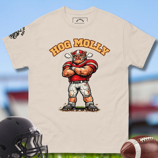 Hog Molly T-shrt for a Football O-lineman in natural