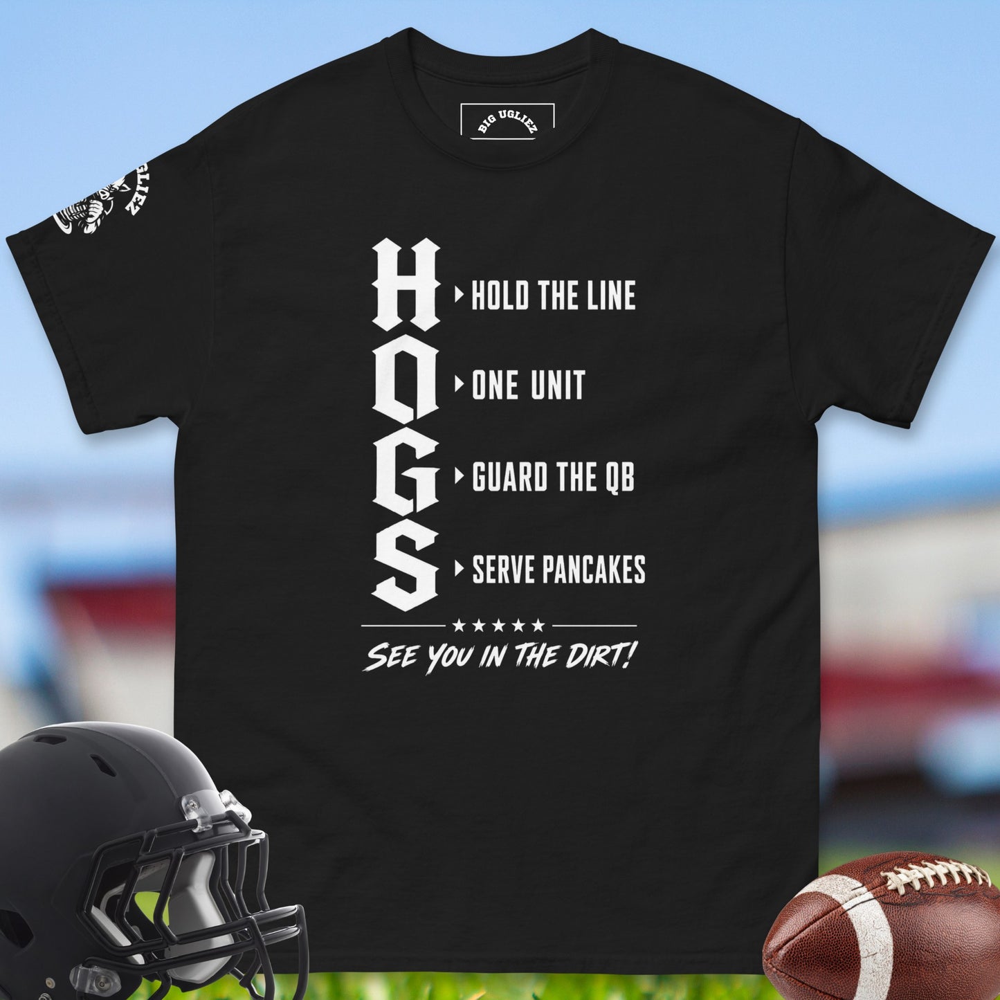 Hogs_T-shirt_for_Offensive_Lineman_in_Black