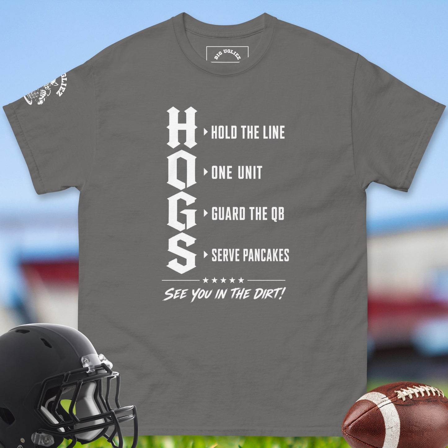 Hogs_T-shirt_for_Offensive_Lineman_in_Charcoal