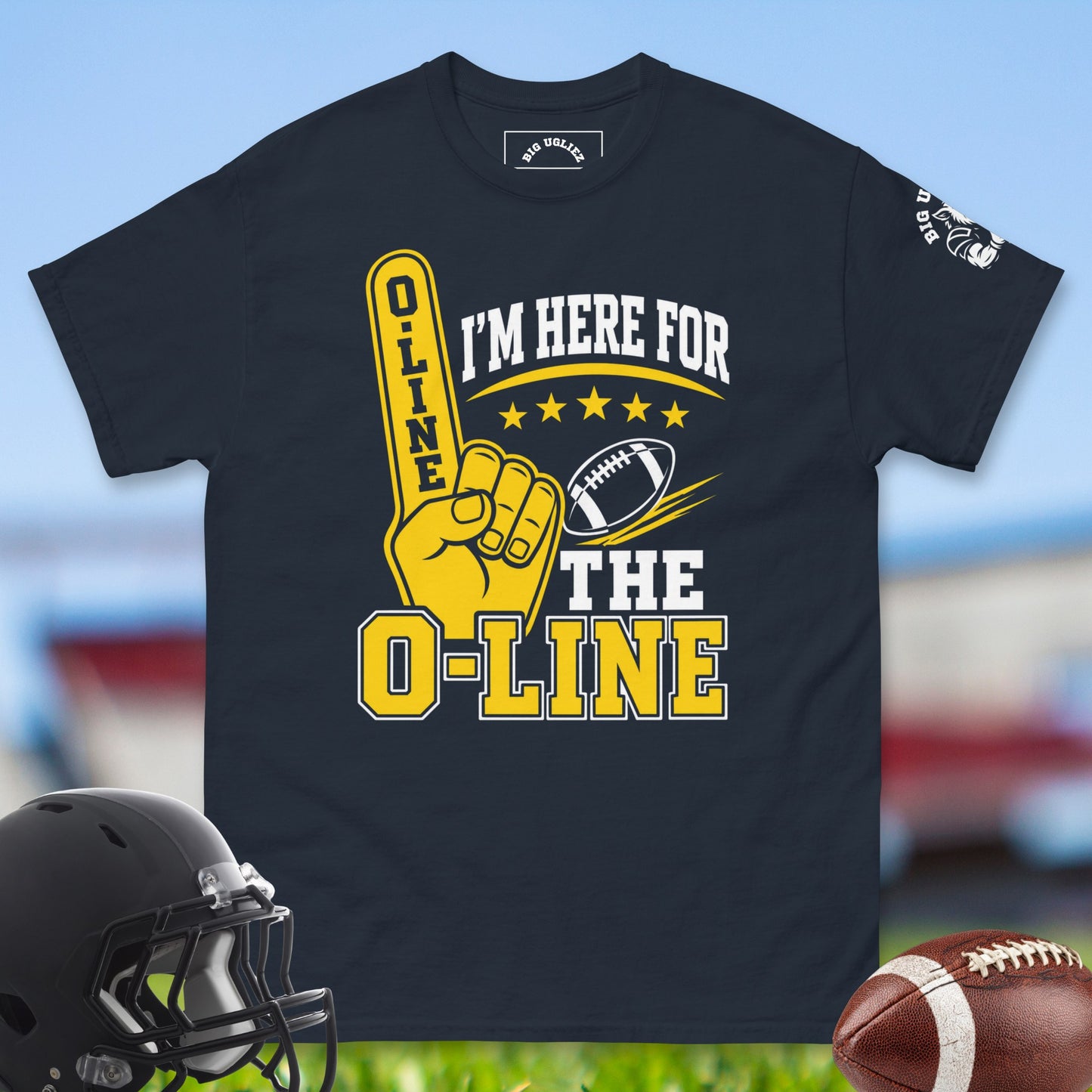 I_m_Here_For_The_O-Line_T-shirt_for_Offensive_Lineman_in_Navy