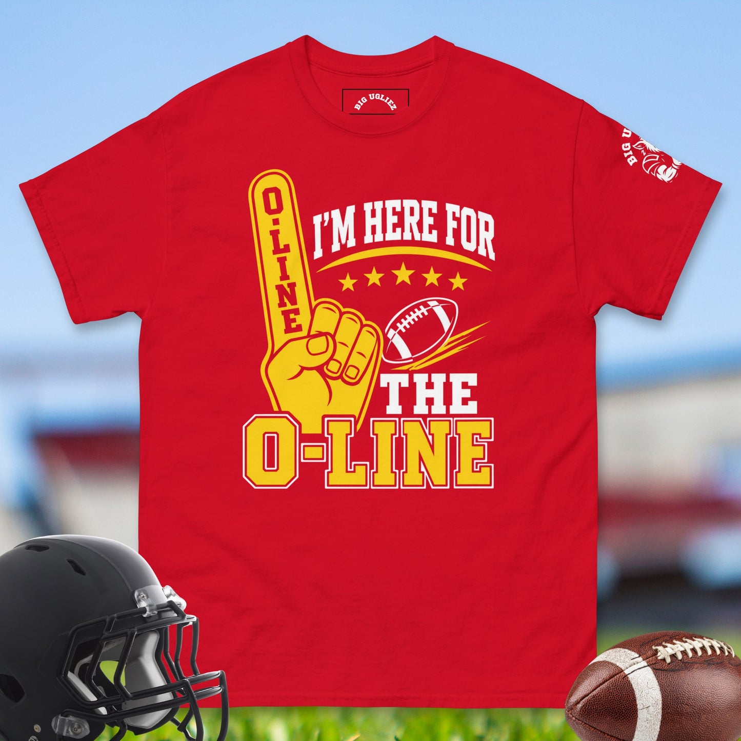 I_m_Here_For_The_O-Line_T-shirt_for_Offensive_Lineman_in_Red