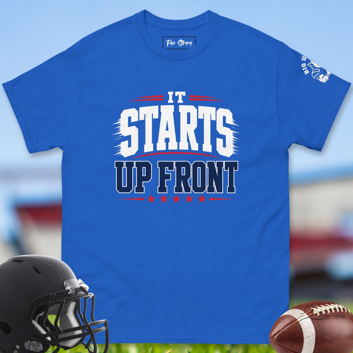 It_Starts_Up_Front_T-shirt_for_Offensive_Lineman_in_Royal