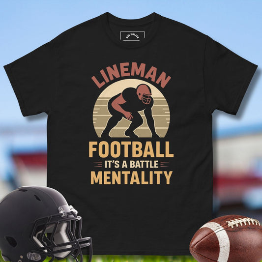 Lineman Black Tshirt Football Battle Mentality