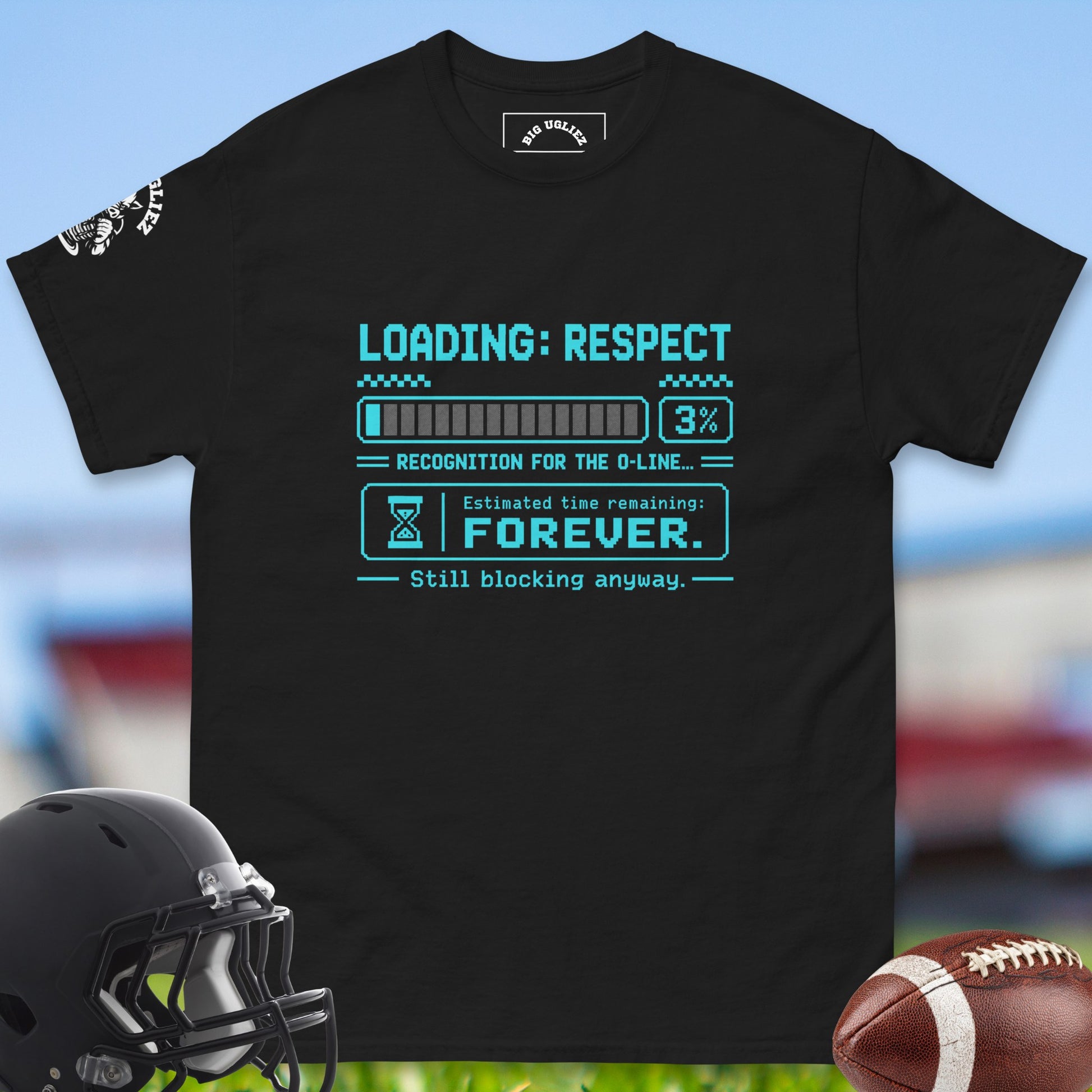 Loading_Respect_T-shirt_for_Offensive_Lineman_in_Black