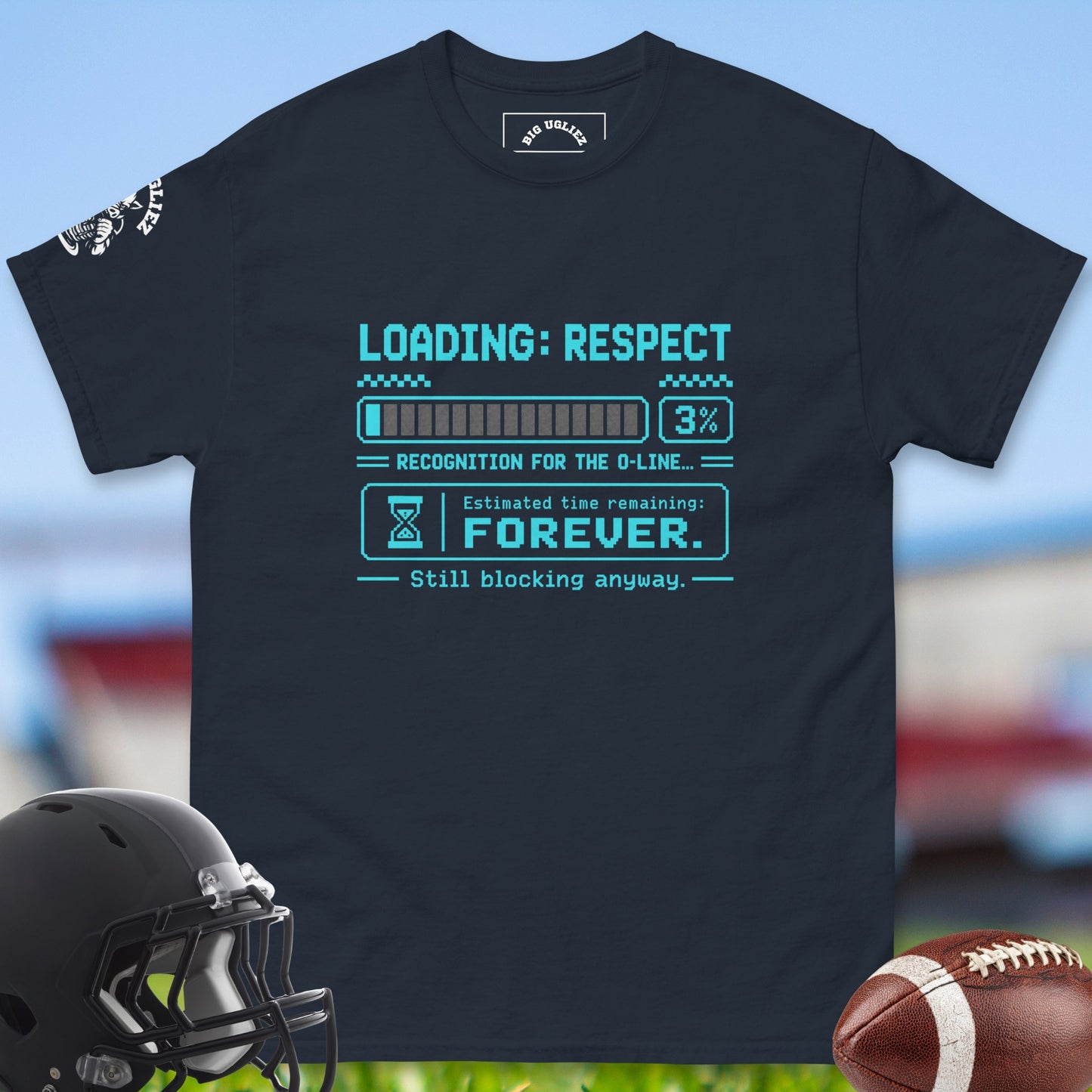 Loading_Respect_T-shirt_for_Offensive_Lineman_in_Navy