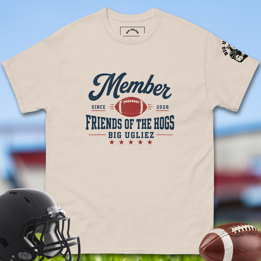 Member_Since_2026_Friends_of_the_Hogs_T-shirt_for_Offensive_Lineman_in_Natural